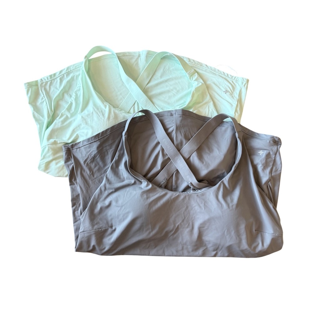NEW Halara Womens Lot of Two U Neck Curved Hem InstantCool Yoga Tank Top UPF50